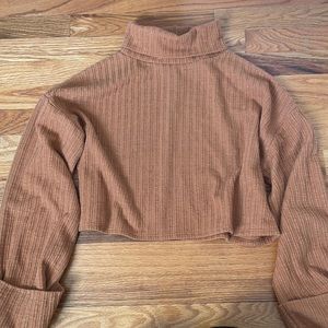 Orange cropped turtleneck